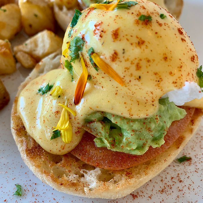 Eggs Benny from the Roadhouse Smithers source menu